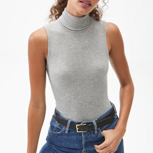 Michael Stars Tops - Michael Stars Heather Grey Hilary Ribbed Turtleneck Tank Size Medium